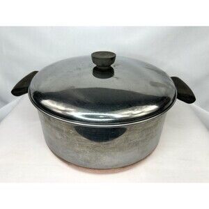 Revere Ware 4 1/2 Qt Copper Clad Stainless Steel Stock Pot Pan With Lid